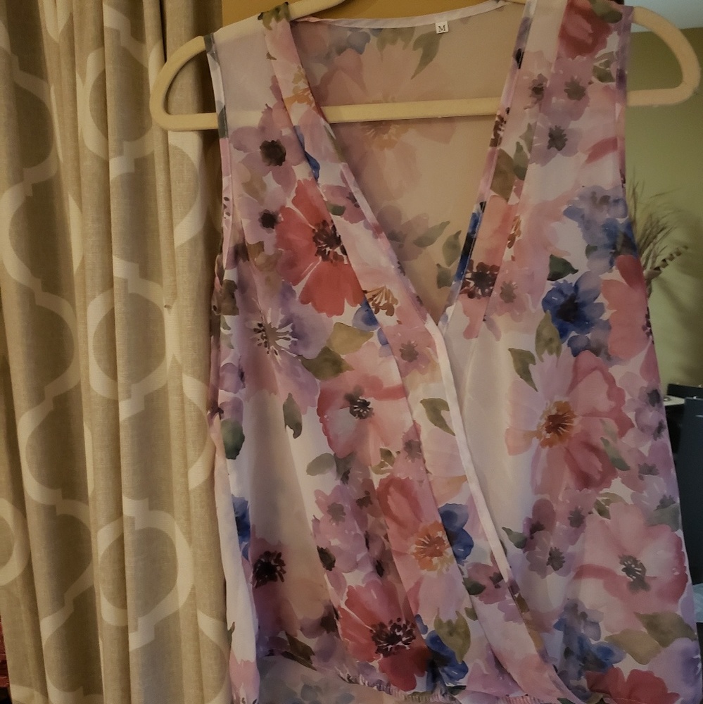 Sheer floral blouse